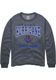 Summit Sportswear Tulsa Golden Hurricane Mens Grey Women's Soccer Long Sleeve Crew Sweatshirt