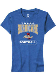 Summit Sportswear Tulsa Golden Hurricane Womens Blue Softball Short Sleeve T-Shirt