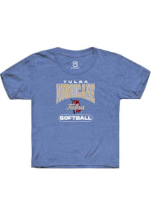 Summit Sportswear Tulsa Golden Hurricane Youth Blue Softball Short Sleeve T-Shirt