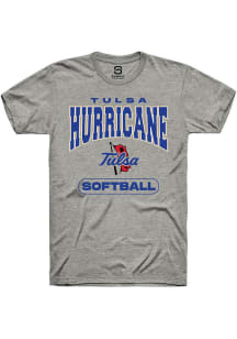 Summit Sportswear Tulsa Golden Hurricane Grey Softball Short Sleeve T Shirt