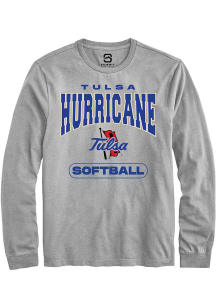 Summit Sportswear Tulsa Golden Hurricane Grey Softball Long Sleeve T Shirt