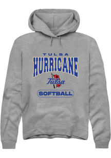 Summit Sportswear Tulsa Golden Hurricane Mens Grey Softball Long Sleeve Hoodie