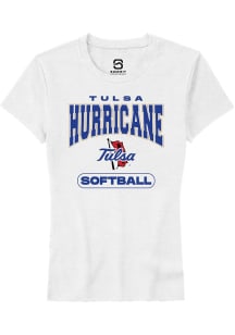 Summit Sportswear Tulsa Golden Hurricane Womens White Softball Short Sleeve T-Shirt