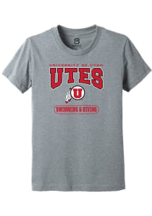 Summit Sportswear Utah Utes Youth Grey Swim and Dive Short Sleeve T-Shirt