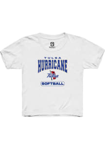 Summit Sportswear Tulsa Golden Hurricane Youth White Softball Short Sleeve T-Shirt