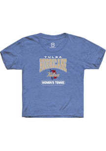 Summit Sportswear Tulsa Golden Hurricane Youth Blue Women's Tennis Short Sleeve T-Shirt