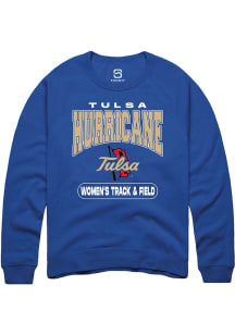 Summit Sportswear Tulsa Golden Hurricane Mens Blue Women's Track & Field Long Sleeve Crew Sweatshi..