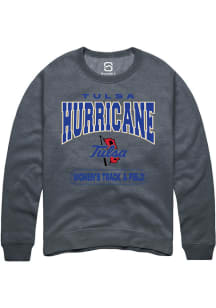 Summit Sportswear Tulsa Golden Hurricane Mens Grey Women's Track & Field Long Sleeve Crew Sweatshi..