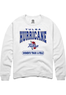 Summit Sportswear Tulsa Golden Hurricane Mens White Women's Track & Field Long Sleeve Crew Sweatsh..