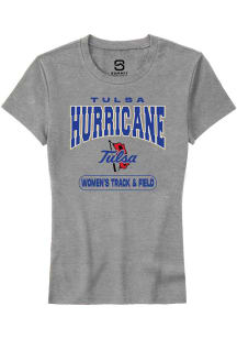 Summit Sportswear Tulsa Golden Hurricane Womens Grey Women's Track & Field Short Sleeve T-Shirt
