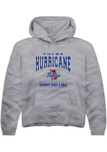 Summit Sportswear Tulsa Golden Hurricane Youth Grey Women's Track & Field Long Sleeve Hoodie
