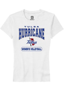 Summit Sportswear Tulsa Golden Hurricane Womens White Volleyball Short Sleeve T-Shirt