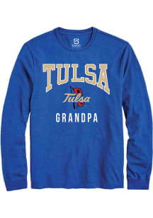 Summit Sportswear Tulsa Golden Hurricane Blue Grandpa Long Sleeve T Shirt