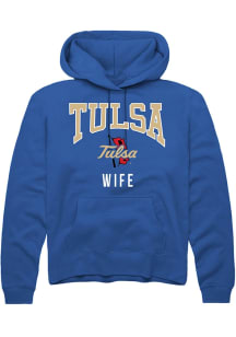 Summit Sportswear Tulsa Golden Hurricane Mens Blue Wife Long Sleeve Hoodie
