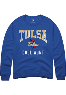 Summit Sportswear Tulsa Golden Hurricane Mens Blue Cool Aunt Long Sleeve Crew Sweatshirt