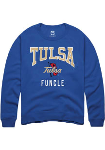 Summit Sportswear Tulsa Golden Hurricane Mens Blue Funcle Long Sleeve Crew Sweatshirt