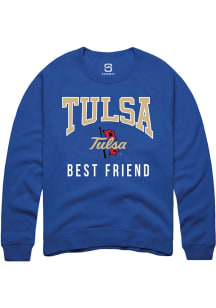 Summit Sportswear Tulsa Golden Hurricane Mens Blue Best Friend Long Sleeve Crew Sweatshirt