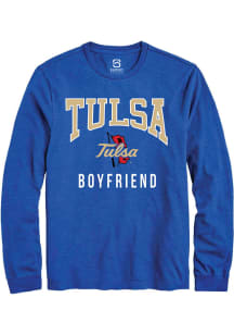 Summit Sportswear Tulsa Golden Hurricane Blue Boyfriend Long Sleeve T Shirt