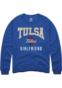 Summit Sportswear Tulsa Golden Hurricane Mens Blue Girlfriend Long Sleeve Crew Sweatshirt