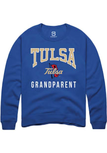 Summit Sportswear Tulsa Golden Hurricane Mens Blue Grandparent Long Sleeve Crew Sweatshirt