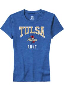 Summit Sportswear Tulsa Golden Hurricane Womens Blue Aunt Short Sleeve T-Shirt