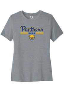 Summit Sportswear Pitt Panthers Womens Grey Band Bars Short Sleeve T-Shirt