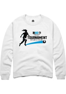 Rally Big Ten Mens White Women's Soccer Championship Long Sleeve Crew Sweatshirt