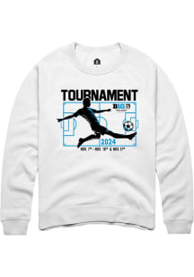 Rally Big Ten Mens White Men's Soccer Championship Long Sleeve Crew Sweatshirt