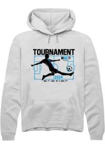 Rally Big Ten Mens White Men's Soccer Championship Long Sleeve Hoodie
