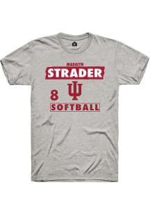 Madalyn Strader  Indiana Hoosiers Ash Rally NIL Striped Short Sleeve T Shirt