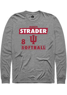 Madalyn Strader  Indiana Hoosiers Grey Rally NIL Striped Long Sleeve T Shirt