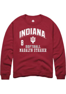 Madalyn Strader  Rally Indiana Hoosiers Mens Cardinal NIL Arch Logo Long Sleeve Crew Sweatshirt