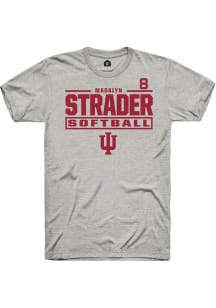 Madalyn Strader  Indiana Hoosiers Ash Rally NIL Stacked Box Short Sleeve T Shirt