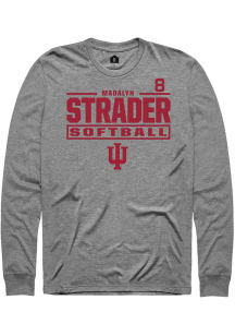 Madalyn Strader  Indiana Hoosiers Graphite Rally NIL Stacked Box Long Sleeve T Shirt