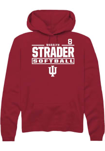 Madalyn Strader  Rally Indiana Hoosiers Mens Cardinal NIL Stacked Box Long Sleeve Hoodie