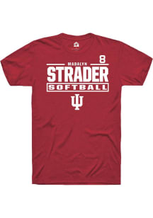 Madalyn Strader  Indiana Hoosiers Cardinal Rally NIL Stacked Box Short Sleeve T Shirt