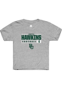 Ashtyn Hawkins  Rally Baylor Bears Youth Grey NIL Stacked Box Short Sleeve T-Shirt