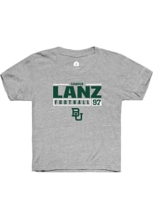 Cooper Lanz  Rally Baylor Bears Youth Grey NIL Stacked Box Short Sleeve T-Shirt