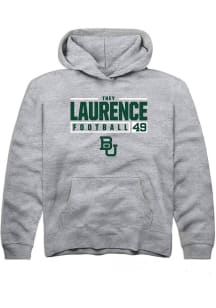 Donald “Trey” Laurence  Rally Baylor Bears Youth Grey NIL Stacked Box Long Sleeve Hoodie