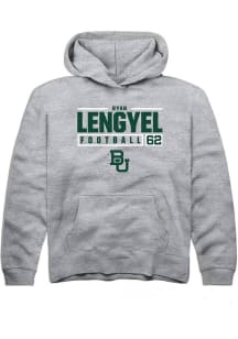 Ryan Lengyel  Rally Baylor Bears Youth Grey NIL Stacked Box Long Sleeve Hoodie
