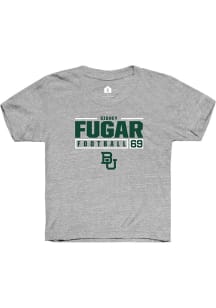 Sidney Fugar  Rally Baylor Bears Youth Grey NIL Stacked Box Short Sleeve T-Shirt