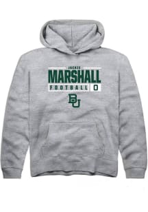 Jackie Marshall  Rally Baylor Bears Youth Grey NIL Stacked Box Long Sleeve Hoodie