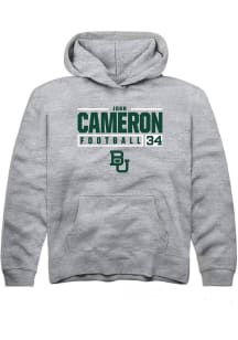 Josh Cameron  Rally Baylor Bears Youth Grey NIL Stacked Box Long Sleeve Hoodie