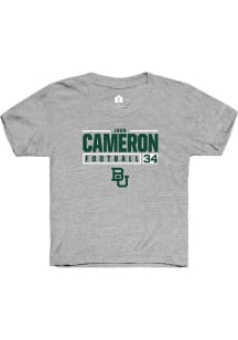 Josh Cameron  Rally Baylor Bears Youth Grey NIL Stacked Box Short Sleeve T-Shirt