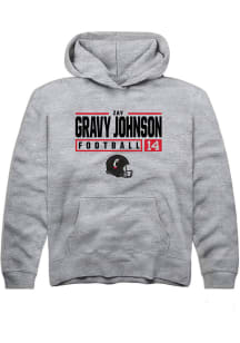 Zay Gravy Johnson  Rally Cincinnati Bearcats Youth Grey NIL Stacked Box Long Sleeve Hoodie