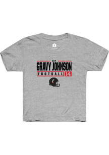 Zay Gravy Johnson  Rally Cincinnati Bearcats Youth Grey NIL Stacked Box Short Sleeve T-Shirt
