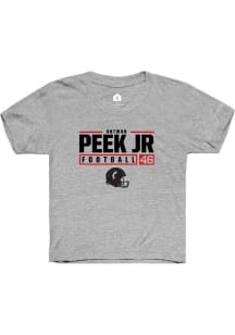 Antwan Peek Jr.  Rally Cincinnati Bearcats Youth Grey NIL Stacked Box Short Sleeve T-Shirt