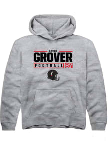 Gavin Grover  Rally Cincinnati Bearcats Youth Grey NIL Stacked Box Long Sleeve Hoodie