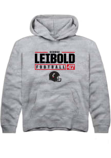 George Leibold  Rally Cincinnati Bearcats Youth Grey NIL Stacked Box Long Sleeve Hoodie