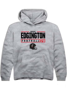 Grant Edgington  Rally Cincinnati Bearcats Youth Grey NIL Stacked Box Long Sleeve Hoodie